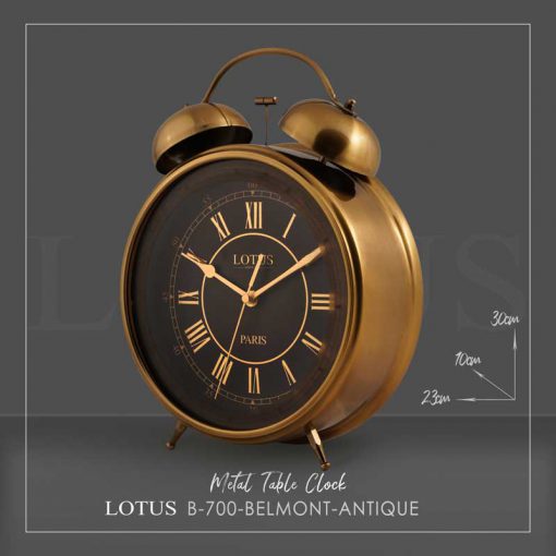 ساعت رومیزی فلزی BELMONT کد B700 رنگ ANTIQUE لوتوس