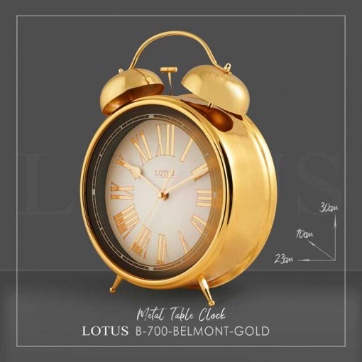 ساعت رومیزی فلزی مدل BELMONT کد B-700 رنگ GOLD