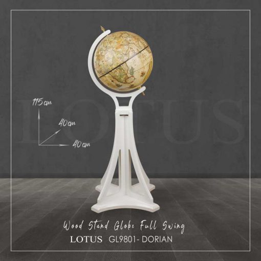 کره زمین چرخشی لوتوس مدل DORIAN کد GL-9801 رنگ WHITE