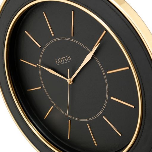 ساعت دیواری چرمی لوتوس مدل FERNLEY کد LC-2204 رنگ GOLD