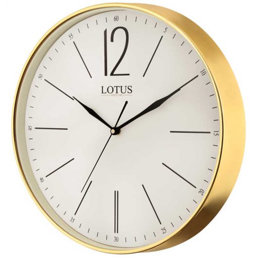 ساعت دیواری فلزی لوتوس مدل NOLAN - M-7712 رنگ GOLD