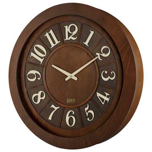 ساعت دیواری چوبی لوتوس مدل RYE کد W-9832