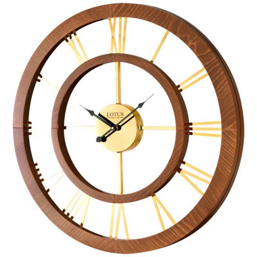 ساعت دیواری چوبی مدل HEINSBERG کد W-19022 رنگ WALNUT/GOLD