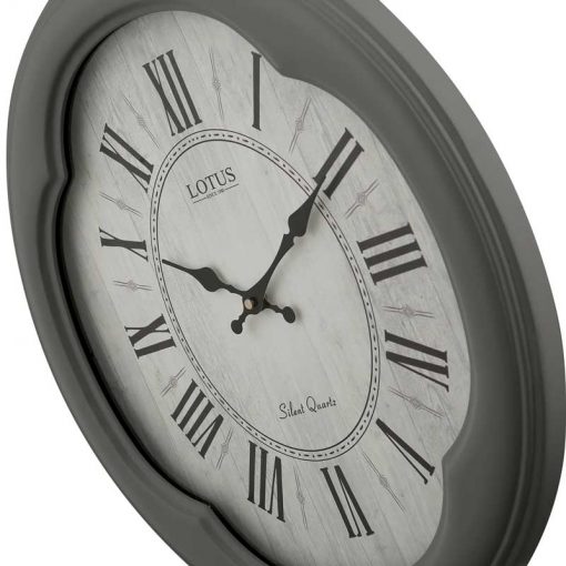 ساعت دیواری چوبی مدل SANFORD کد L014 رنگ GRAY