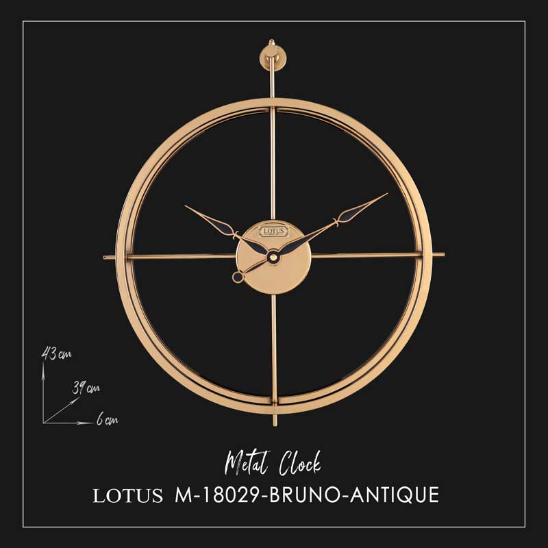 ساعت دیواری فلزی لوتوس BRUNO-M-18029 رنگ ANTIQUE