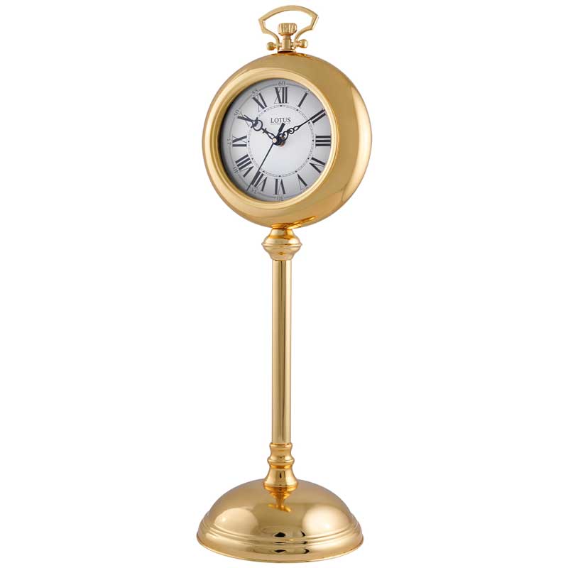 ساعت رومیزی فلزی لوتوس SANTA CLARA کد TC-804 رنگ GOLD