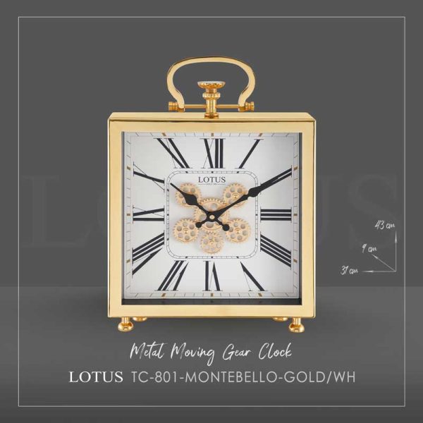 ساعت رومیزی فلزی چرخ دنده ای مدل MONTEBELLO کد TC-801 رنگ/WH