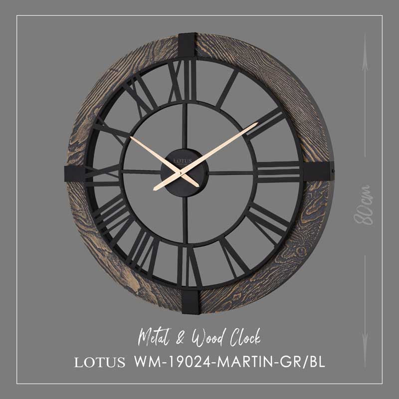 ساعت دیواری روستیک لوتوس مدل MARTIN کد WM-19024