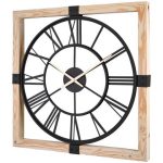 ساعت دیواری چوبی لوتوس مدل VICTOR کد WM-19026 رنگ WH/BLACK