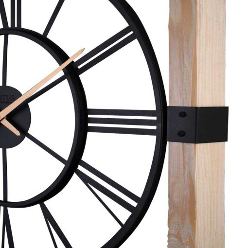 ساعت دیواری چوبی لوتوس مدل VICTOR کد WM-19026 رنگ WH/BLACK