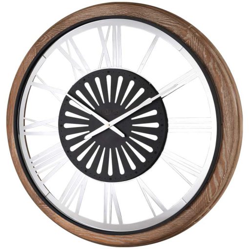 ساعت دیواری چوبی مدل ARTHUR کد WM-19027 رنگ WH/SILVER