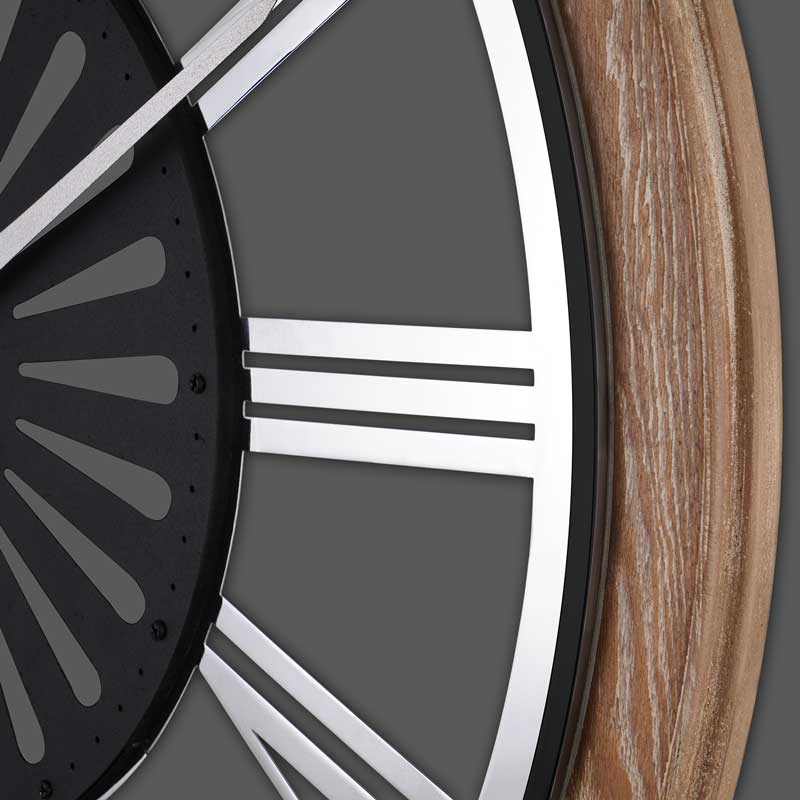 ساعت دیواری چوبی لوتوس مدل ARTHUR-WM-19027 رنگ WH/SILVER