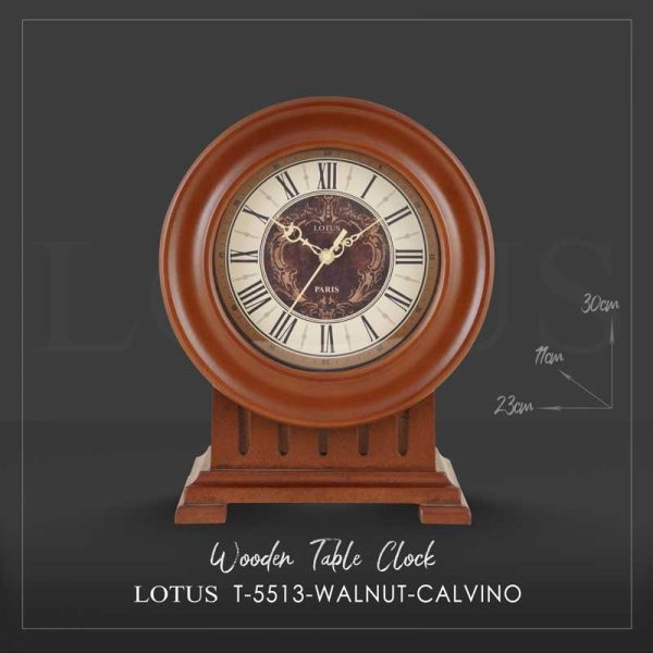 ساعت رومیزی چوبی CALVINO کد T-5513 رنگ WAL