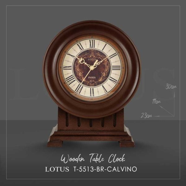 ساعت رومیزی چوبی CALVINO کد T-5513 رنگ BR
