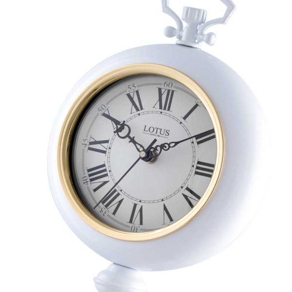 ساعت رومیزی فلزی لوتوس SANTA CLARA کد TC-804 رنگ WHITE