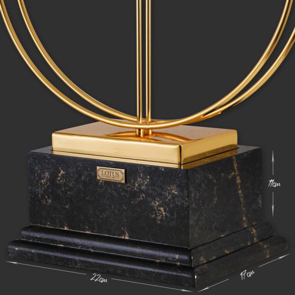 ساعت رومیزی فلزی لوتوس مدل EL MONTE - TC-806 رنگ GOLD/BLACK