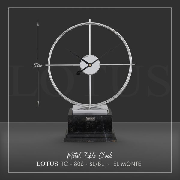 ساعت رومیزی فلزی مدل EL MONTE کد TC-806 رنگ SILVER/BLACK