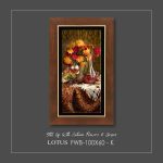 تابلو نقاشی لوتوس مدل گل های پاییزی و انگور کد FWB-100X60-K