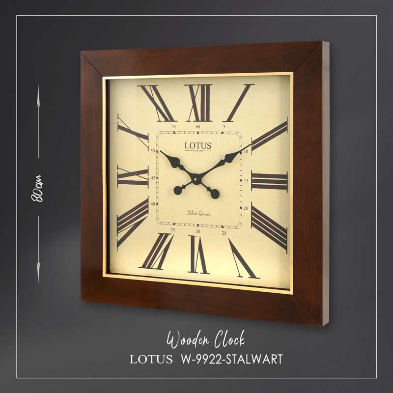 ساعت دیواری چوبی لوتوس مدل STALWART کد W-9922
