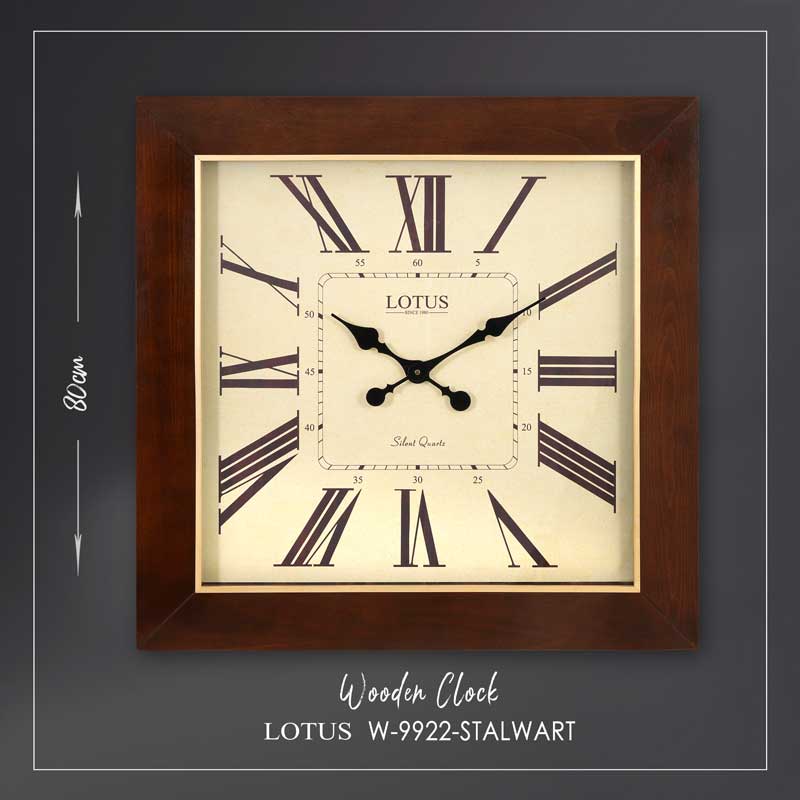 ساعت دیواری چوبی لوتوس مدل STALWART کد W-9922