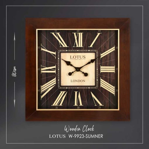 ساعت دیواری چوبی لوتوس مدل SUMNER کد W-9923