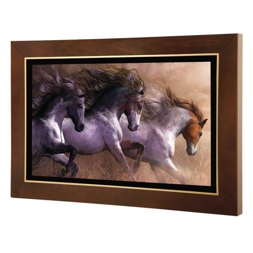 تابلو نقاشی لوتوس مدل تازیدن سه اسب وحشی-کد FWB-120X80-Y