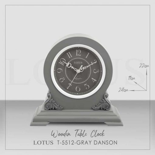 ساعت رومیزی لوتوس مدل DANSON کد T-5512 رنگ GRAY