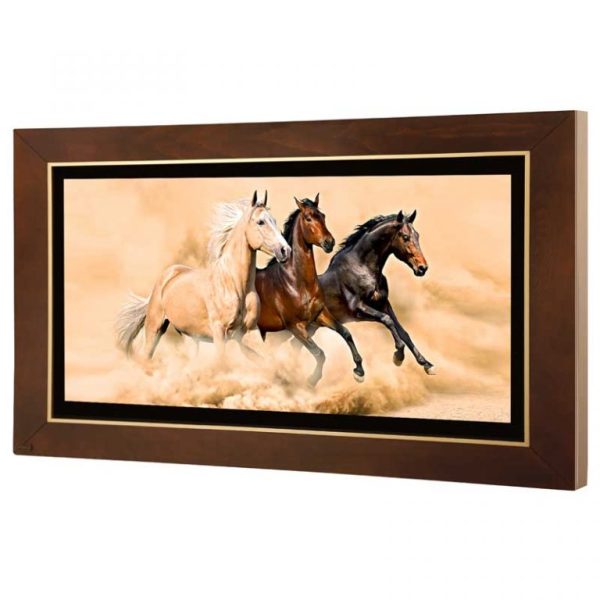 تابلو نقاشی لوتوس مدل دویدن اسب ها-RUNNING HORSES-کد FWB-100X60-D3