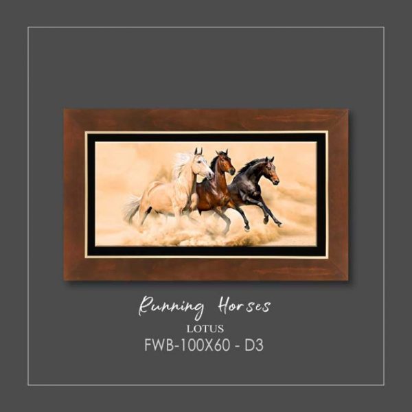 تابلو نقاشی لوتوس مدل دویدن اسب ها-RUNNING HORSES-کد FWB-100X60-D3