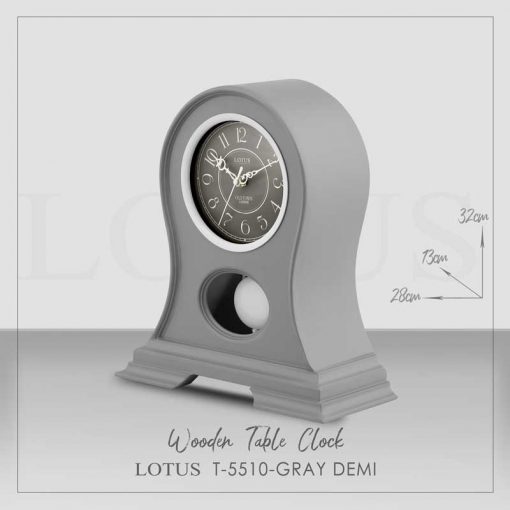 ساعت چوبی رومیزی لوتوس مدل DEMI-T-5510 رنگ GARY