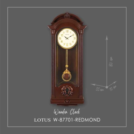 ساعت دیواری چوبی لوتوس مدل REDMOND-W-87701 رنگ BR