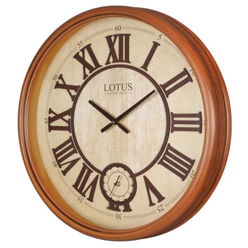 ساعت دیواری چوبی لوتوس مدل ATLANTA-W-151 رنگ WALNUT