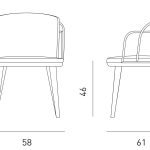 صندلی دسته دار نظری مدل تورینو II با فریم طلایی و رزگلد-Torino II-P942