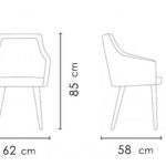 صندلی دسته دار پایه چوبی نظری مدل میلانو Milanoo-P927