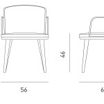 صندلی دسته دار نظری مدل تورینو با فریم طلایی و رزگلد-Torino-P941