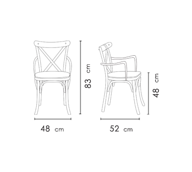 صندلی دسته دار نظری مدل تونت-Tonet-N606W
