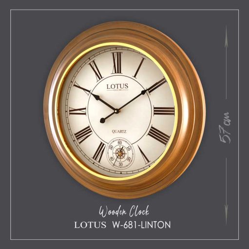 ساعت دیواری چوبی لوتوس مدل LINTON کد W-681
