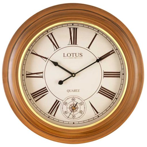 ساعت دیواری چوبی لوتوس مدل LINTON کد W-681