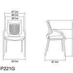 صندلی بدون دسته فلزی نظری مدل وینر2-Winner II-P221G