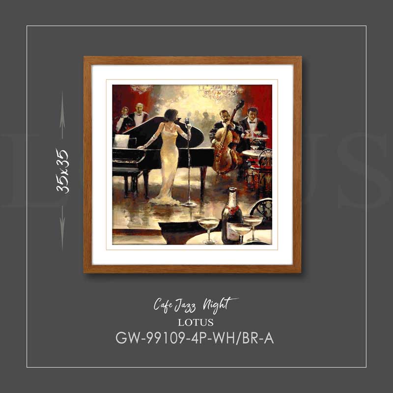 تابلو مدرن کافه شب های جاز CAFE JAZZ NIGHT کد GW-99109-A