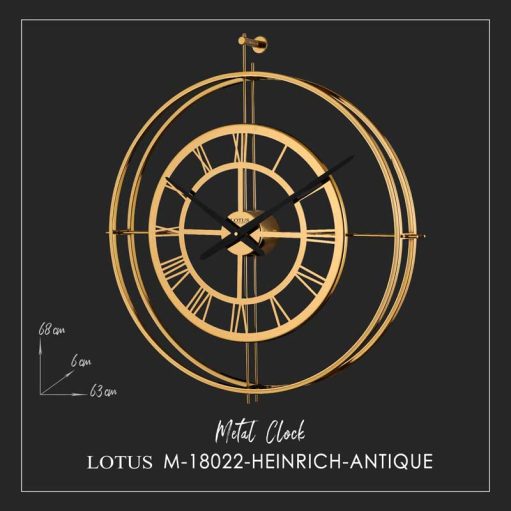 ساعت دیواری فلزی مدل HEINRICH کد M-18022 رنگ ANTIQUE_G