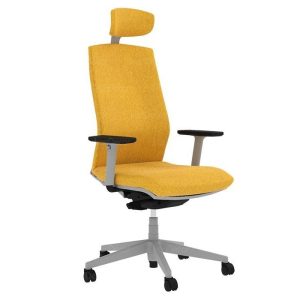 صندلی مدیریتی نیلپر OCM 888 - چرم زرد و فریم طوسی