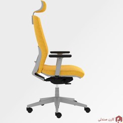 صندلی مدیریتی نیلپر OCM 888 - چرم زرد و فریم طوسی