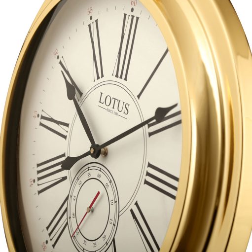 ساعت دیواری فلزی لوتوس مدل JOLIET کد M 4031 رنگgold