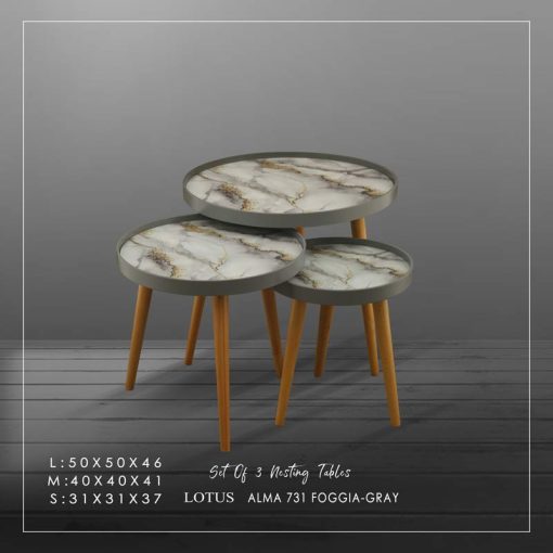 میز عسلی سه تکه ALMA مدل T-731-FOGGIA