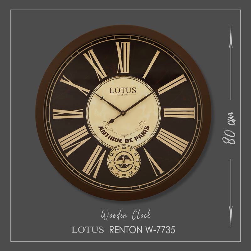 ساعت چوبی لوتوس رنتون مدل RENTON کد W-7735